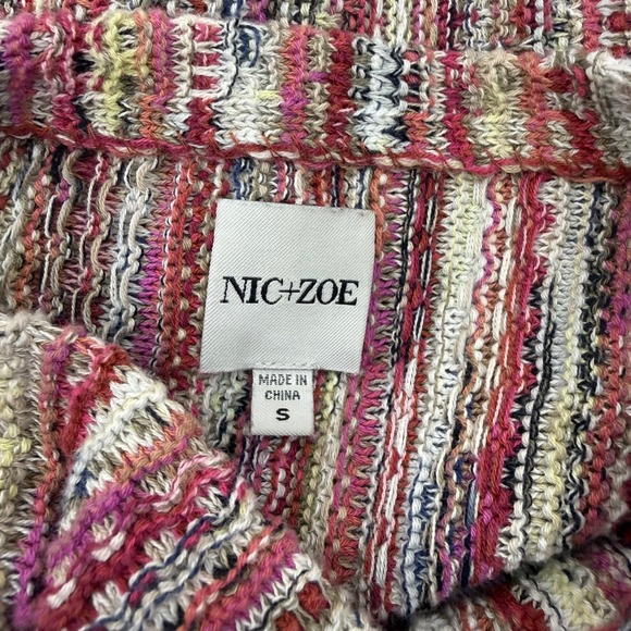 NIC+ZOE Mindfully Made Cotton Knit Sweater Size S Pink Boho Soft Academia Artsy - Picture 9 of 12